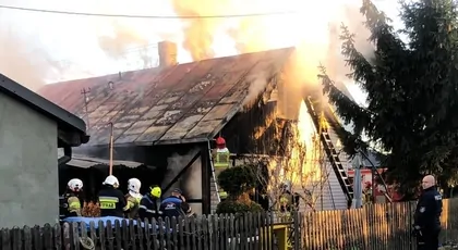 Pożar domu w Pilawie