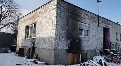 Pożar domu w Golinie