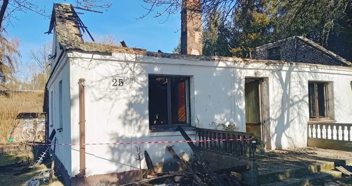 Pożar domu w Rudce