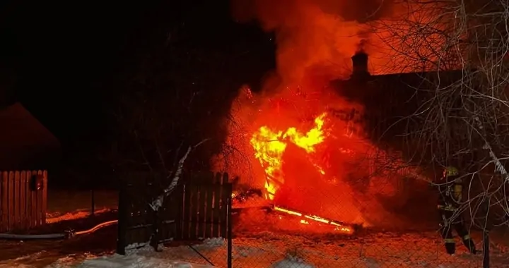 Pożar domu w Węglowie