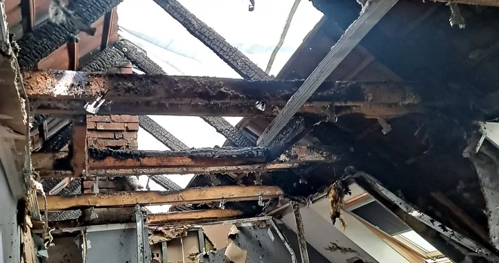 Pożar domu w Grębocicach