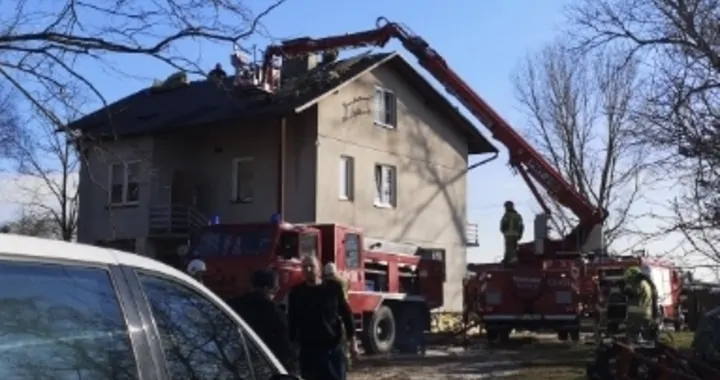 Pożar domu w Korczyskach.