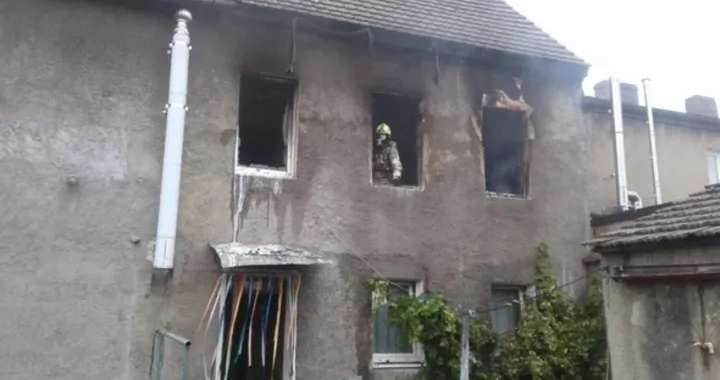 Pożar domu w Lubsku
