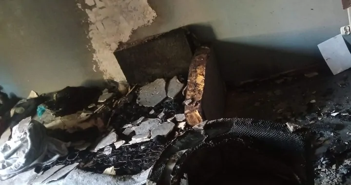 Pożar mieszkania w Policach