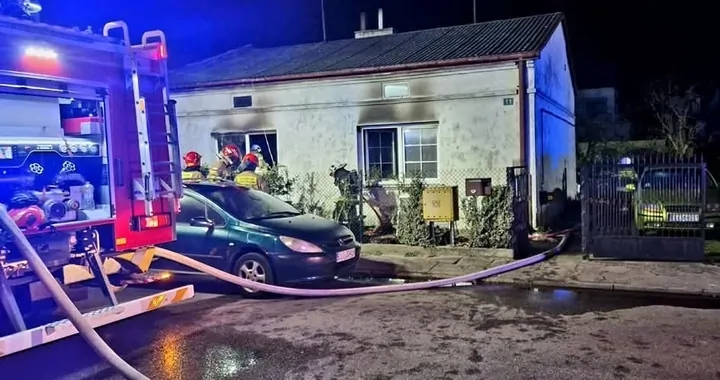Pożar domu w Łowiczu