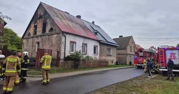 Pożar domu w Radówku
