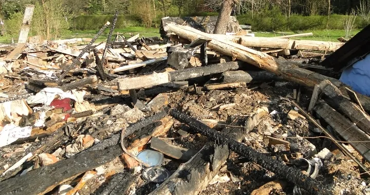 Pożar domu w miejscowości Kąśna Dolna