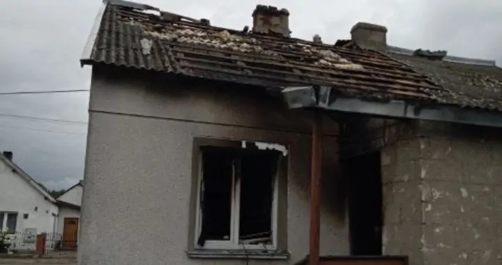 Pożar domu w Młudzynie
