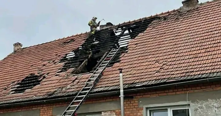 Pożar domu w miejscowości Ryjewo