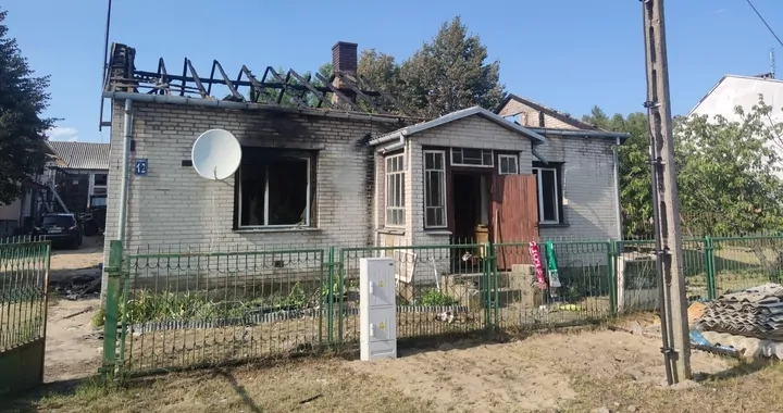 Pożar domu w Kobusach