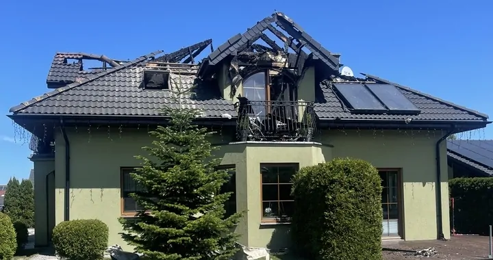 Pożar domu w Grabnie